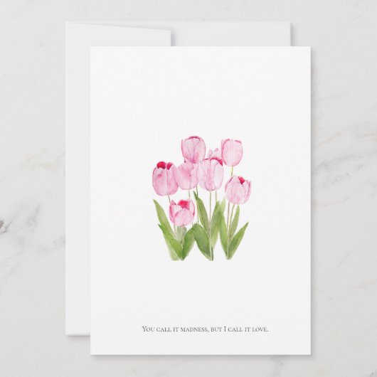 Roze tulpen waterverf kaart (Achterkant)