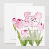 Roze tulpen waterverf kaart (Voorkant / Achterkant)