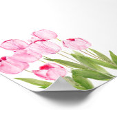 Roze tulpen waterverf poster (Hoek)