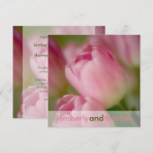 Roze tulpen ・ Weddenschap Kaart (Voorkant / Achterkant)