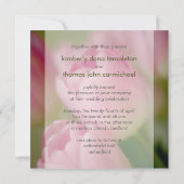 Roze tulpen ・ Weddenschap Kaart (Achterkant)