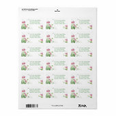 Roze Tulpen Witte Adresetiketten Etiket (Full Sheet)