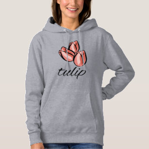 roze tulpenbloem coole florale gift hoodie