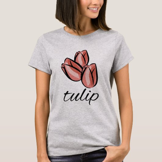  roze tulpenbloem coole florale gift t-shirt (Voorkant)