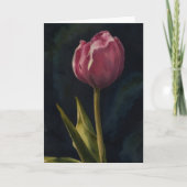  Roze Tulpenbloem Dramatische Art Note Kaart (Voorkant)