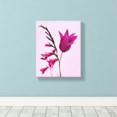  roze tulpenbloem Eenvoudige moderne bloemkunst Canvas Afdruk (Insitu (Houten vloer))