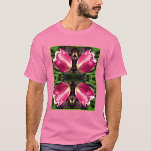 Roze tulpenbloem in zonlicht Abstract T-shirt (Voorkant)