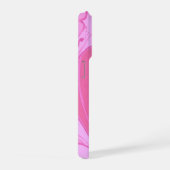 Roze Tulpenbloem met Monogram Vrouwelijk iPhone Hoesje (Rechterkant)