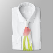 Roze tulpenbloem rockabilable witte stropdas (Gebonden)