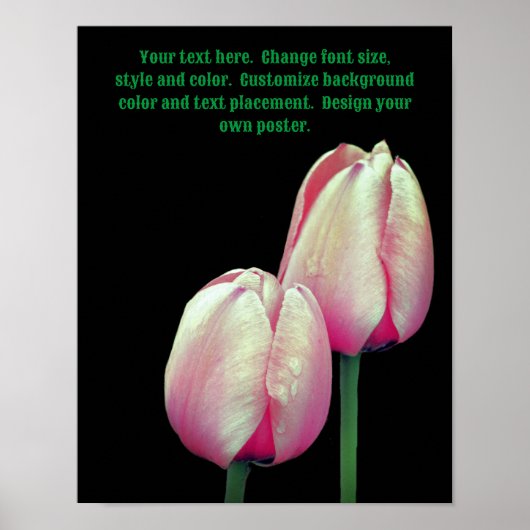 Roze tulpenbloemen Creëer uw eigen Poster (Voorkant)