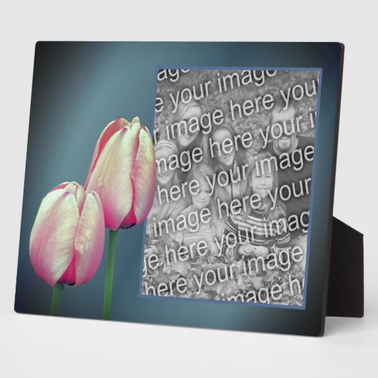 Roze tulpenbloemen Voeg je eigen foto toe Fotoplaat (Zijkant)