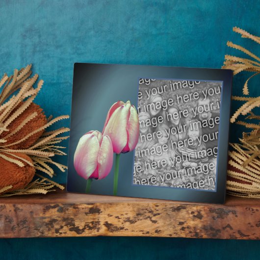Roze tulpenbloemen Voeg je eigen foto toe Fotoplaat (Zijkant)