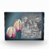 Roze tulpenbloemen Voeg je eigen toe Fotoblokken (Voorkant)