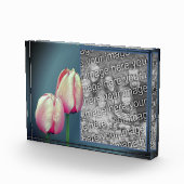 Roze tulpenbloemen Voeg je eigen toe Fotoblokken (Rechts)