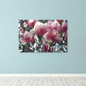 Roze "Tulpenboom" Bloesems Verpakt Canvas Print (Insitu (Houten vloer))