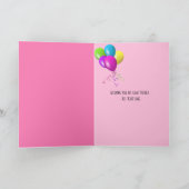 roze tulpenbouquet met boog voor naamdag kaart (Binnen)