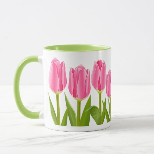 Roze tulpenkoffie-mok mok (Links)