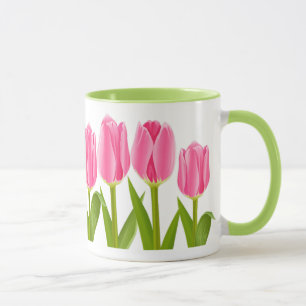 Roze tulpenkoffie-mok mok