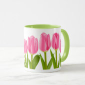 Roze tulpenkoffie-mok mok (Voorkant rechts)