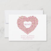 Roze tulpenmonogram, optie bruiloft RSVP kaartje (Voorkant)