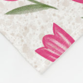 Roze tulpenpatroon aangepast fleece deken (Hoek)