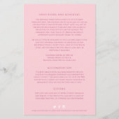 Roze tulpharteninformatie voor bruiloft (Achterkant)