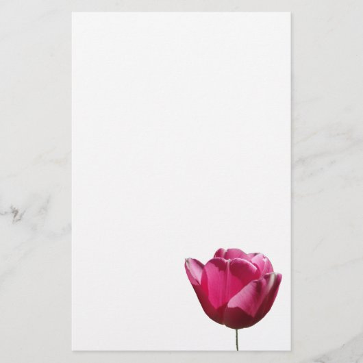 Roze tulppapier briefpapier (Voorkant)