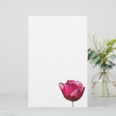 Roze tulppapier briefpapier (Staand voorkant)