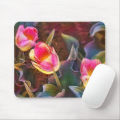  roze Tulps Art Muismat (Met muis)