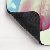 Roze Tulps Blue Sky Clouds Natuur Muismat (Hoek)