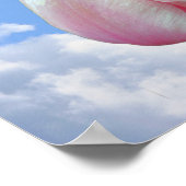 Roze Tulps Blue Sky en White Clouds Poster (Hoek)