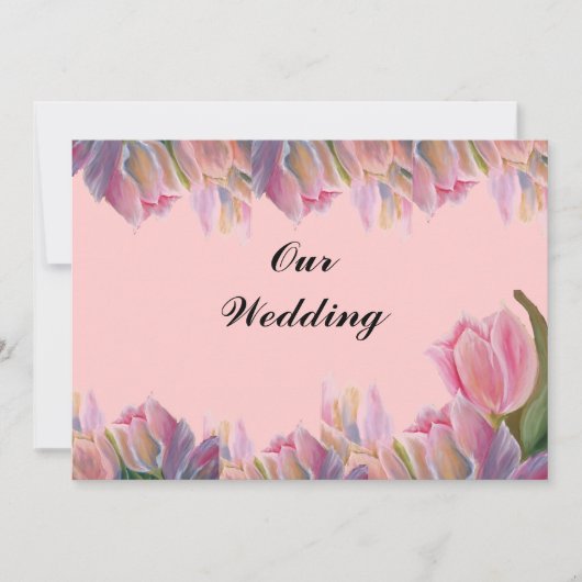 Roze tulps bruiloft (Voorkant)