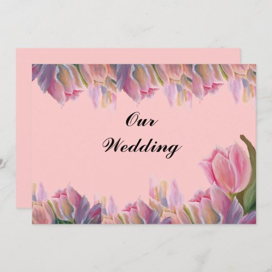 Roze tulps bruiloft (Voorkant / Achterkant)