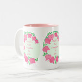 Roze Tulps-dochter in de wet Tweekleurige Koffiemok (Voorkant links)