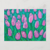 Roze Tulps Field, Floral verven van lentevloeren Briefkaart (Voorkant)