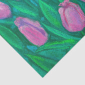 Roze Tulps Field, Floral verven van lentevloeren Tissuepapier (Detail)