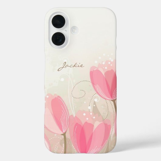 Roze Tulps Flowers Case-Mate iPhone Case (Achterkant)