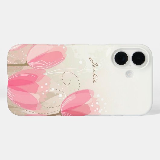 Roze Tulps Flowers Case-Mate iPhone Case (Achterkant (horizontaal))