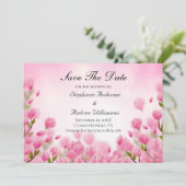Roze Tulps Flowers Floral Wedding Save The Date (Staand voorkant)