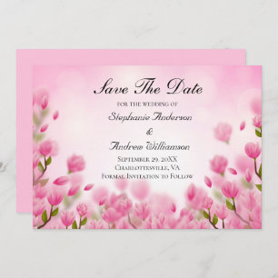Roze Tulps Flowers Floral Wedding Save The Date