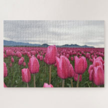 Roze Tulps Flowers Jigzaag Puzzle