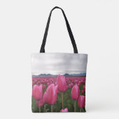 Roze Tulps Flowers Tote Bag (Achterkant)