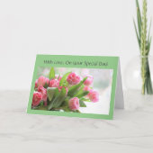 Roze Tulps Moederdag Kaart (Voorkant)