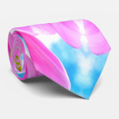 Roze Tulps Patroon Stropdas (Opgerold)