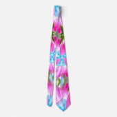 Roze Tulps Patroon Stropdas (Achterkant)