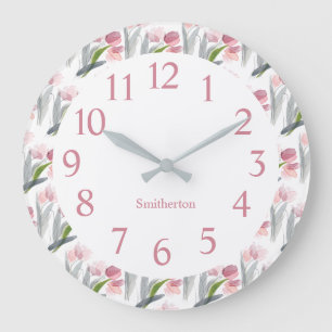 Roze Tulps Sage Green Leaves White Grote Klok