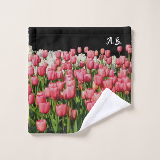 Roze Tulps Spring Design Home Decor Bad Handdoek (Wasdoekje)