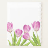  roze Tulps Spring Elegant Floral Monogram Planner (Achterkant)