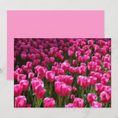 Roze Tulps-uitnodiging Kaart (Voorkant / Achterkant)