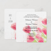 Roze tulps Weddenschap Kaart (Voorkant / Achterkant)